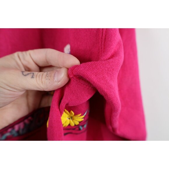 Vintage 90s Streetwear Womens Large Marco Island Flower Collared Sweatshirt USA - Picture 16 of 16